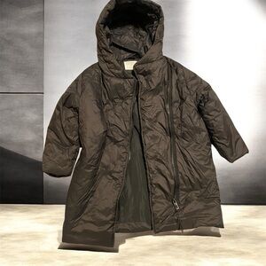 Black Hooded Kids Puffer Coat